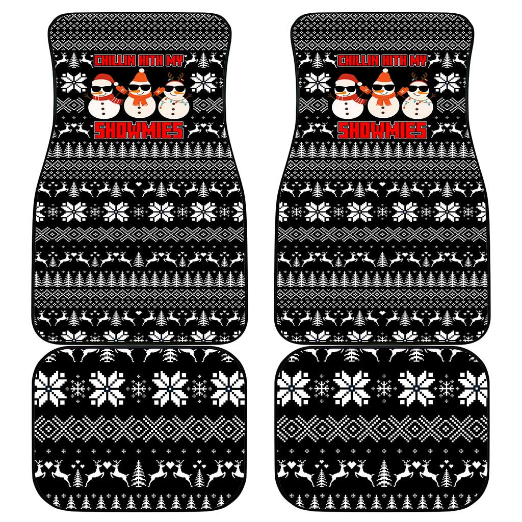 Chillin With My Snowmies Christmas Car Mats Xmas Holiday Patterns - Wonder Print Shop