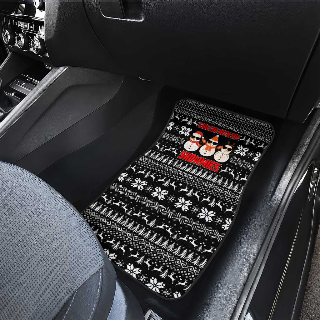 Chillin With My Snowmies Christmas Car Mats Xmas Holiday Patterns - Wonder Print Shop