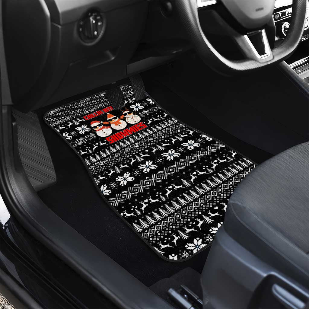 Chillin With My Snowmies Christmas Car Mats Xmas Holiday Patterns - Wonder Print Shop