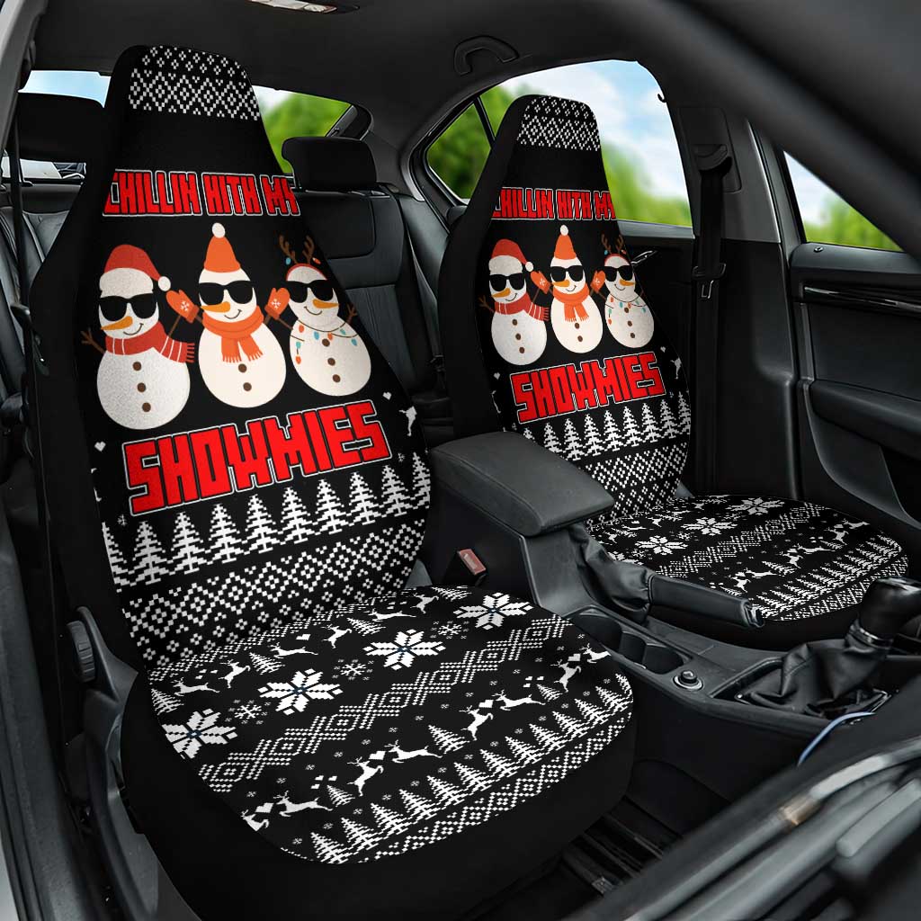 Chillin With My Snowmies Christmas Car Seat Cover Xmas Holiday Patterns - Wonder Print Shop