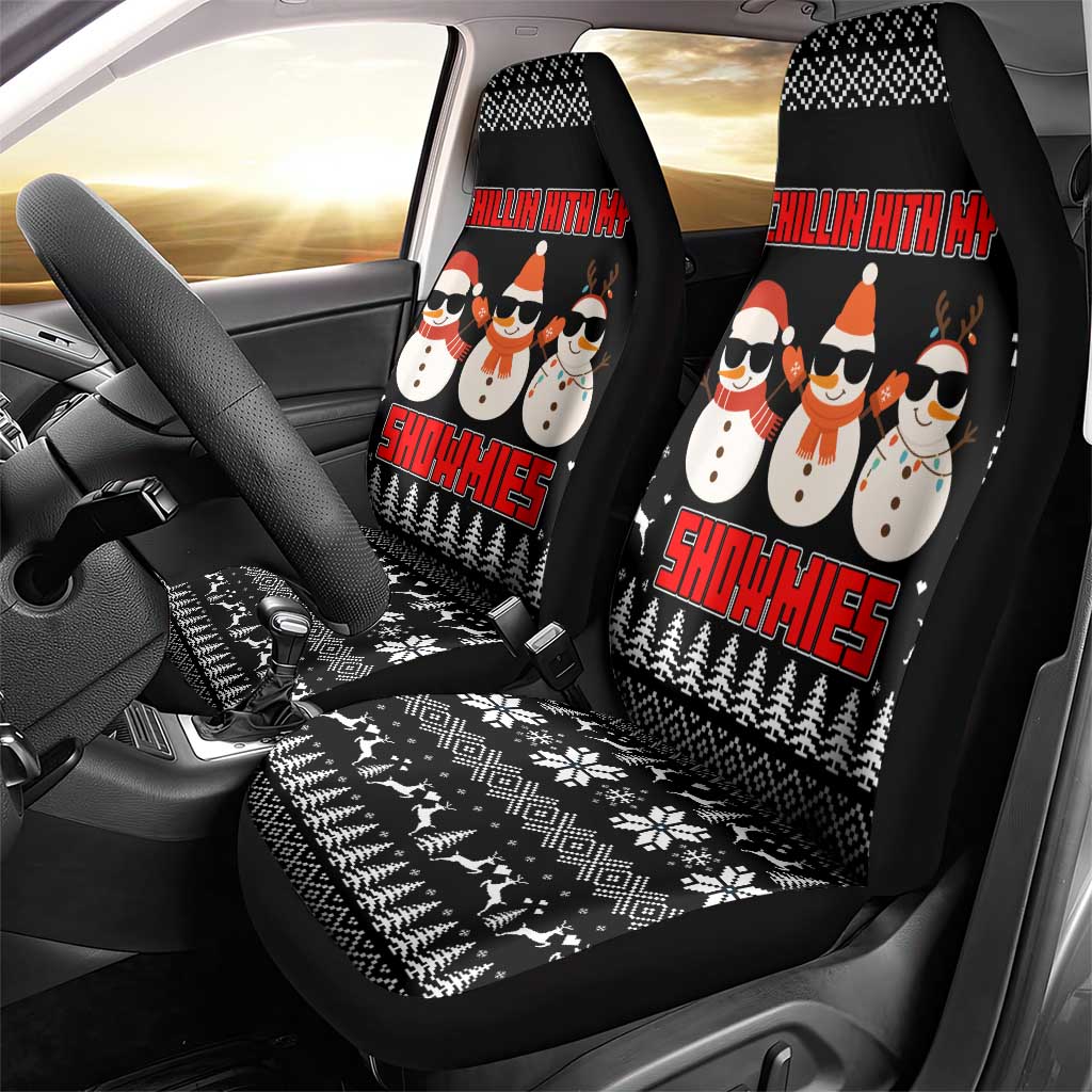 Chillin With My Snowmies Christmas Car Seat Cover Xmas Holiday Patterns - Wonder Print Shop