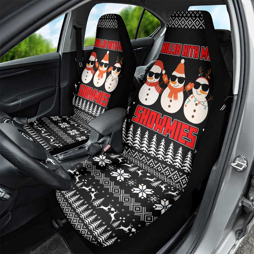 Chillin With My Snowmies Christmas Car Seat Cover Xmas Holiday Patterns - Wonder Print Shop