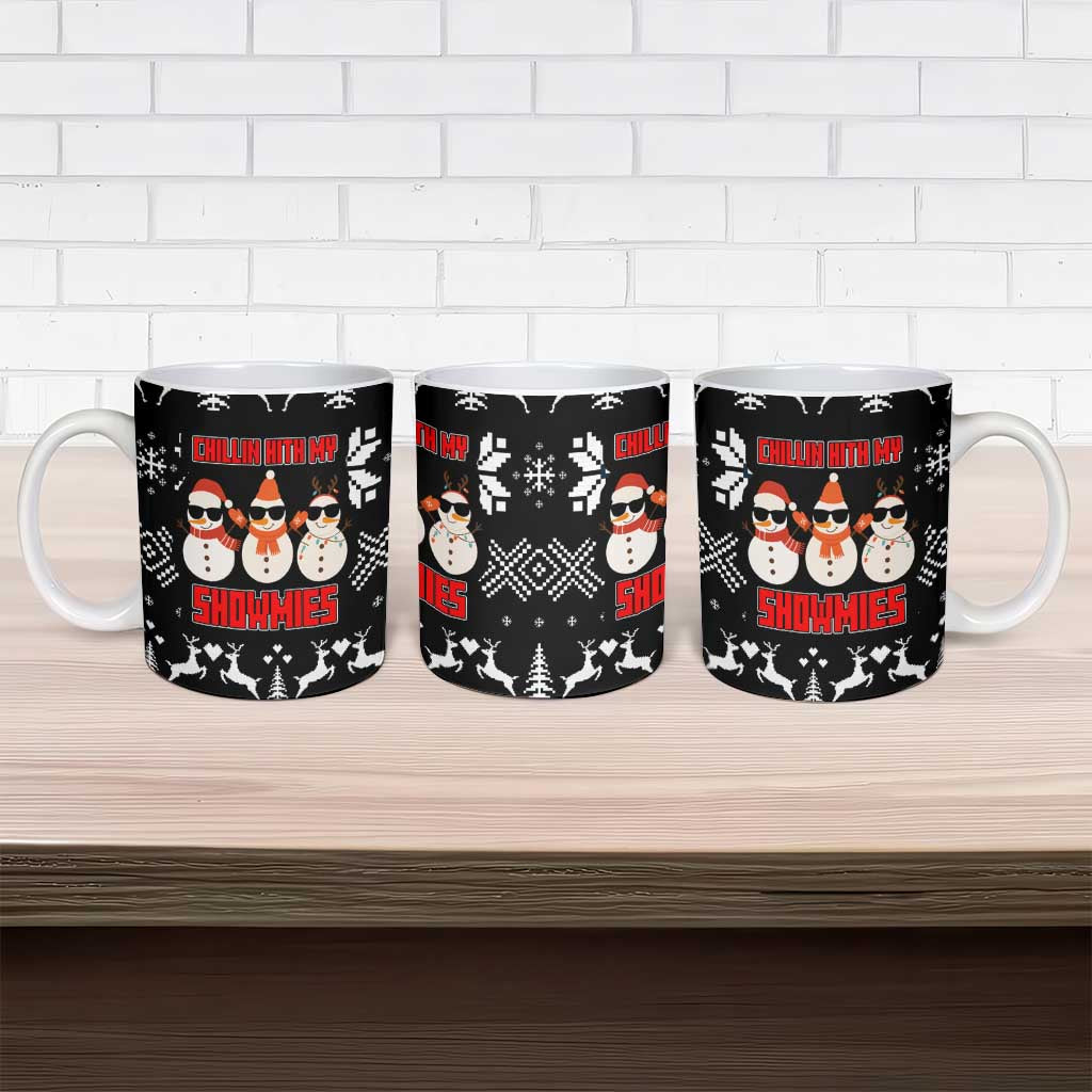 Chillin With My Snowmies Christmas Ceramic Mug Xmas Holiday Patterns - Wonder Print Shop