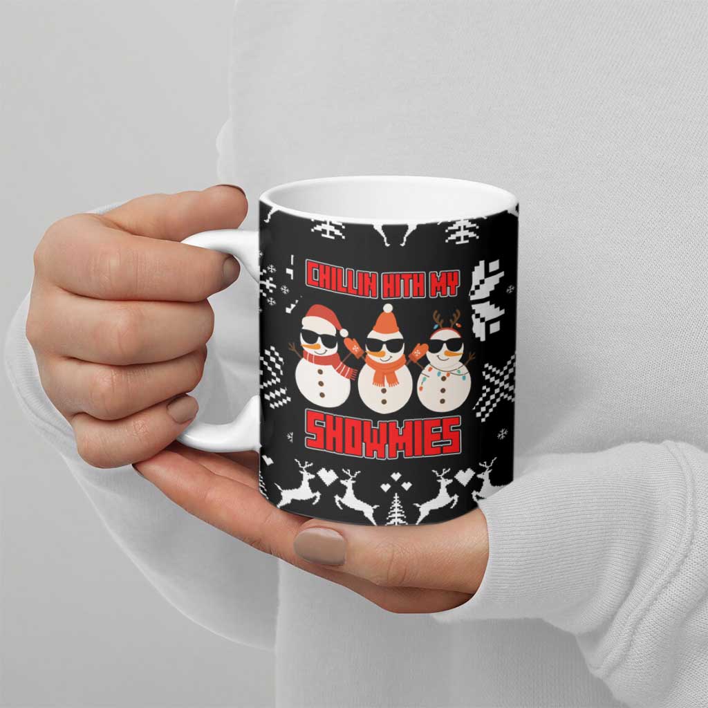 Chillin With My Snowmies Christmas Ceramic Mug Xmas Holiday Patterns - Wonder Print Shop