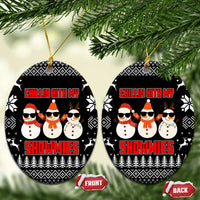 Chillin With My Snowmies Christmas Ceramic Ornament Xmas Holiday Patterns - Wonder Print Shop