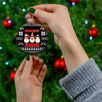 Chillin With My Snowmies Christmas Ceramic Ornament Xmas Holiday Patterns - Wonder Print Shop