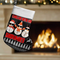 Chillin With My Snowmies Christmas Stocking Xmas Holiday Patterns - Wonder Print Shop