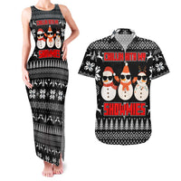 Chillin With My Snowmies Christmas Couples Matching Tank Maxi Dress and Hawaiian Shirt Xmas Holiday Patterns - Wonder Print Shop