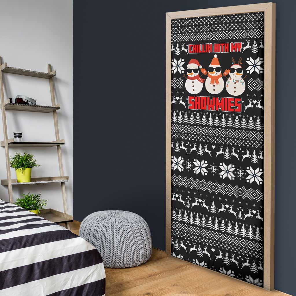 Chillin With My Snowmies Christmas Door Cover Xmas Holiday Patterns - Wonder Print Shop