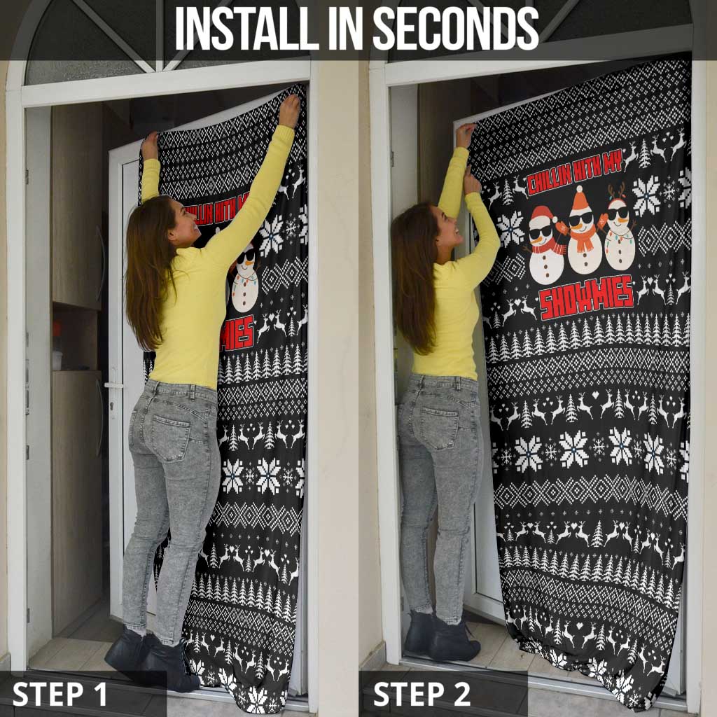 Chillin With My Snowmies Christmas Door Cover Xmas Holiday Patterns - Wonder Print Shop