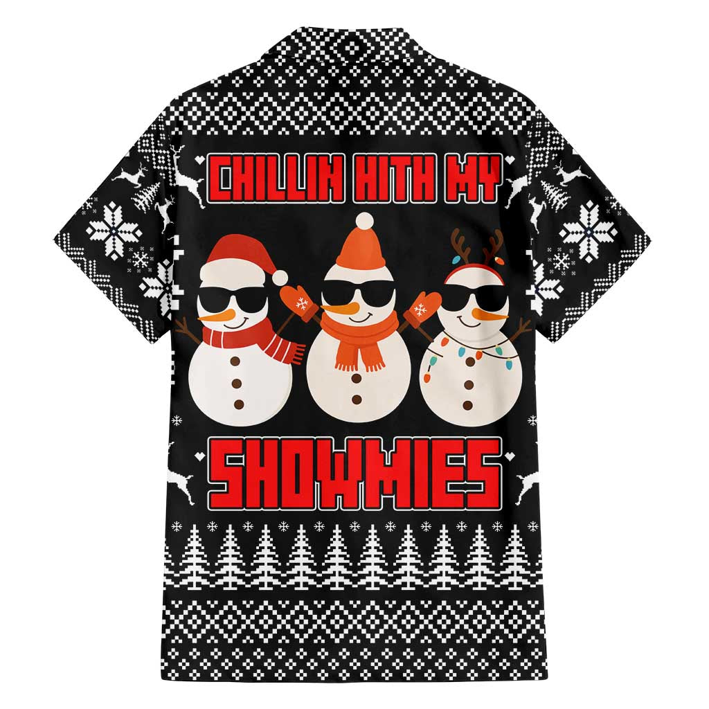 Chillin With My Snowmies Christmas Family Matching Long Sleeve Bodycon Dress and Hawaiian Shirt Xmas Holiday Patterns - Wonder Print Shop