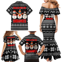 Chillin With My Snowmies Christmas Family Matching Mermaid Dress and Hawaiian Shirt Xmas Holiday Patterns - Wonder Print Shop
