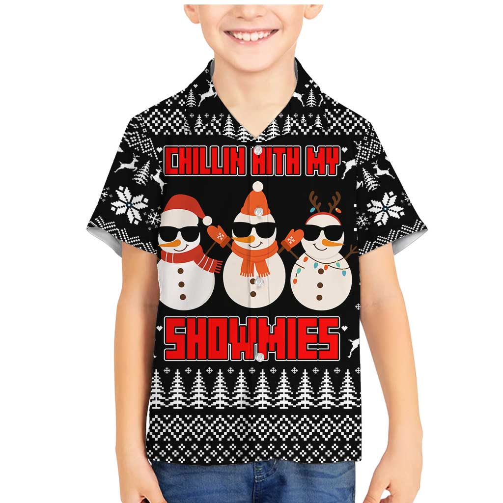 Chillin With My Snowmies Christmas Family Matching Mermaid Dress and Hawaiian Shirt Xmas Holiday Patterns - Wonder Print Shop