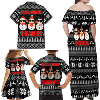 Chillin With My Snowmies Christmas Family Matching Off Shoulder Maxi Dress and Hawaiian Shirt Xmas Holiday Patterns - Wonder Print Shop