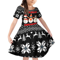 Chillin With My Snowmies Christmas Family Matching Off Shoulder Short Dress and Hawaiian Shirt Xmas Holiday Patterns - Wonder Print Shop