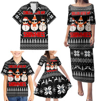 Chillin With My Snowmies Christmas Family Matching Puletasi and Hawaiian Shirt Xmas Holiday Patterns - Wonder Print Shop