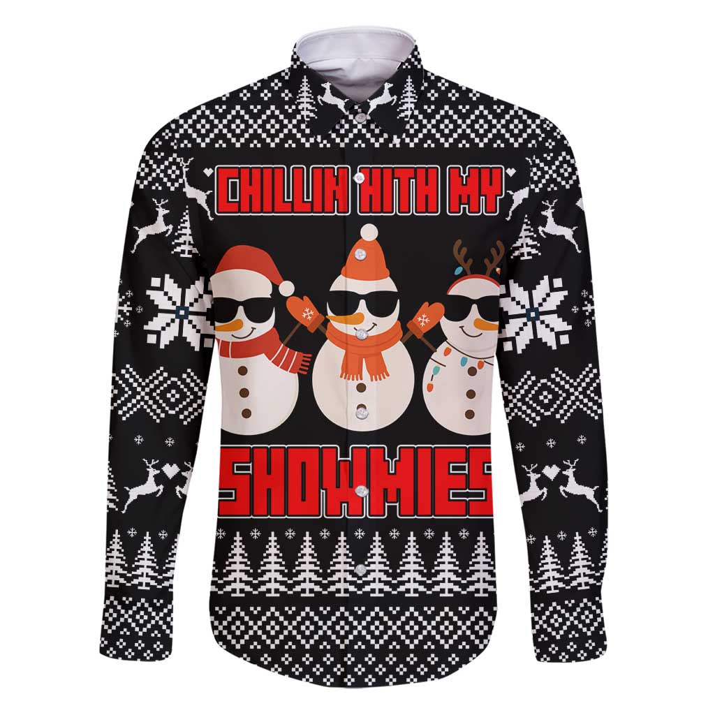 Chillin With My Snowmies Christmas Family Matching Puletasi and Hawaiian Shirt Xmas Holiday Patterns - Wonder Print Shop