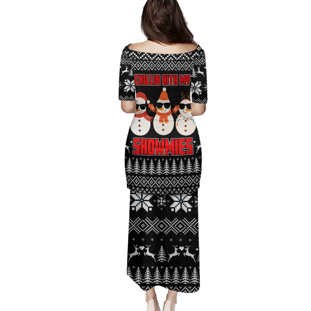 Chillin With My Snowmies Christmas Family Matching Puletasi and Hawaiian Shirt Xmas Holiday Patterns - Wonder Print Shop