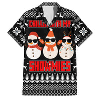 Chillin With My Snowmies Christmas Family Matching Short Sleeve Bodycon Dress and Hawaiian Shirt Xmas Holiday Patterns - Wonder Print Shop
