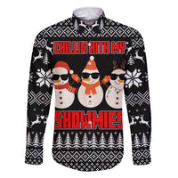 Chillin With My Snowmies Christmas Family Matching Short Sleeve Bodycon Dress and Hawaiian Shirt Xmas Holiday Patterns - Wonder Print Shop