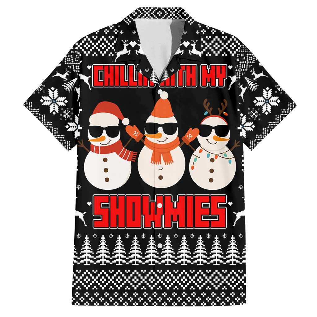 Chillin With My Snowmies Christmas Family Matching Summer Maxi Dress and Hawaiian Shirt Xmas Holiday Patterns - Wonder Print Shop