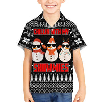Chillin With My Snowmies Christmas Family Matching Tank Maxi Dress and Hawaiian Shirt Xmas Holiday Patterns - Wonder Print Shop