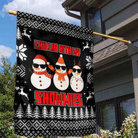 Chillin With My Snowmies Christmas Garden Flag Xmas Holiday Patterns - Wonder Print Shop
