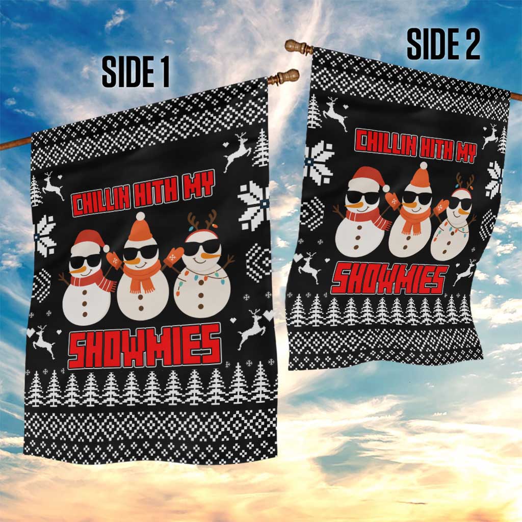 Chillin With My Snowmies Christmas Garden Flag Xmas Holiday Patterns - Wonder Print Shop