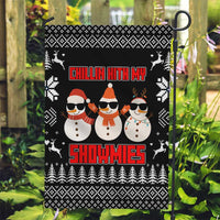 Chillin With My Snowmies Christmas Garden Flag Xmas Holiday Patterns - Wonder Print Shop