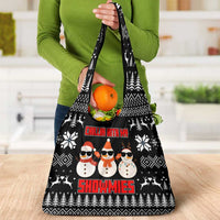 Chillin With My Snowmies Christmas Grocery Bag Xmas Holiday Patterns - Wonder Print Shop