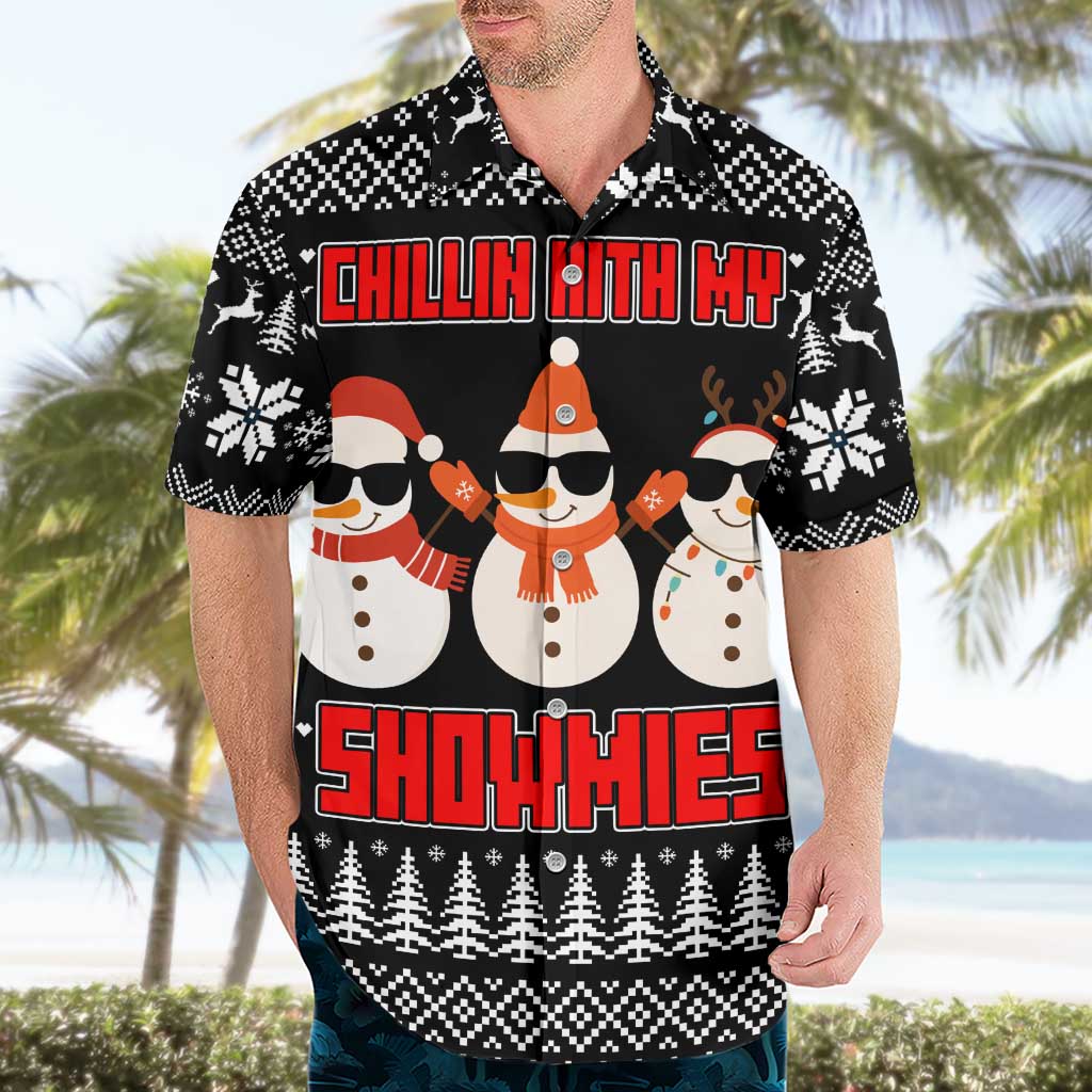 Chillin With My Snowmies Christmas Hawaiian Shirt Xmas Holiday Patterns - Wonder Print Shop
