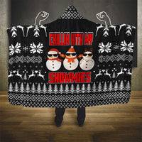 Chillin With My Snowmies Christmas Hooded Blanket Xmas Holiday Patterns - Wonder Print Shop