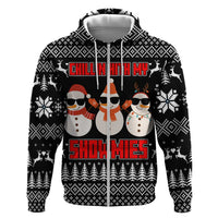 Chillin With My Snowmies Christmas Hoodie Xmas Holiday Patterns - Wonder Print Shop