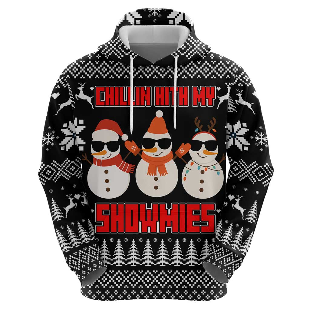 Chillin With My Snowmies Christmas Hoodie Xmas Holiday Patterns - Wonder Print Shop