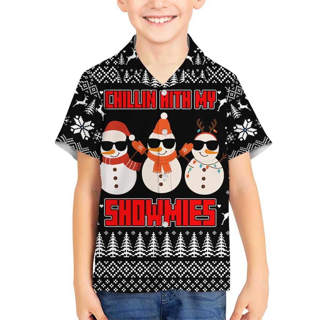 Chillin With My Snowmies Christmas Kid Hawaiian Shirt Xmas Holiday Patterns - Wonder Print Shop
