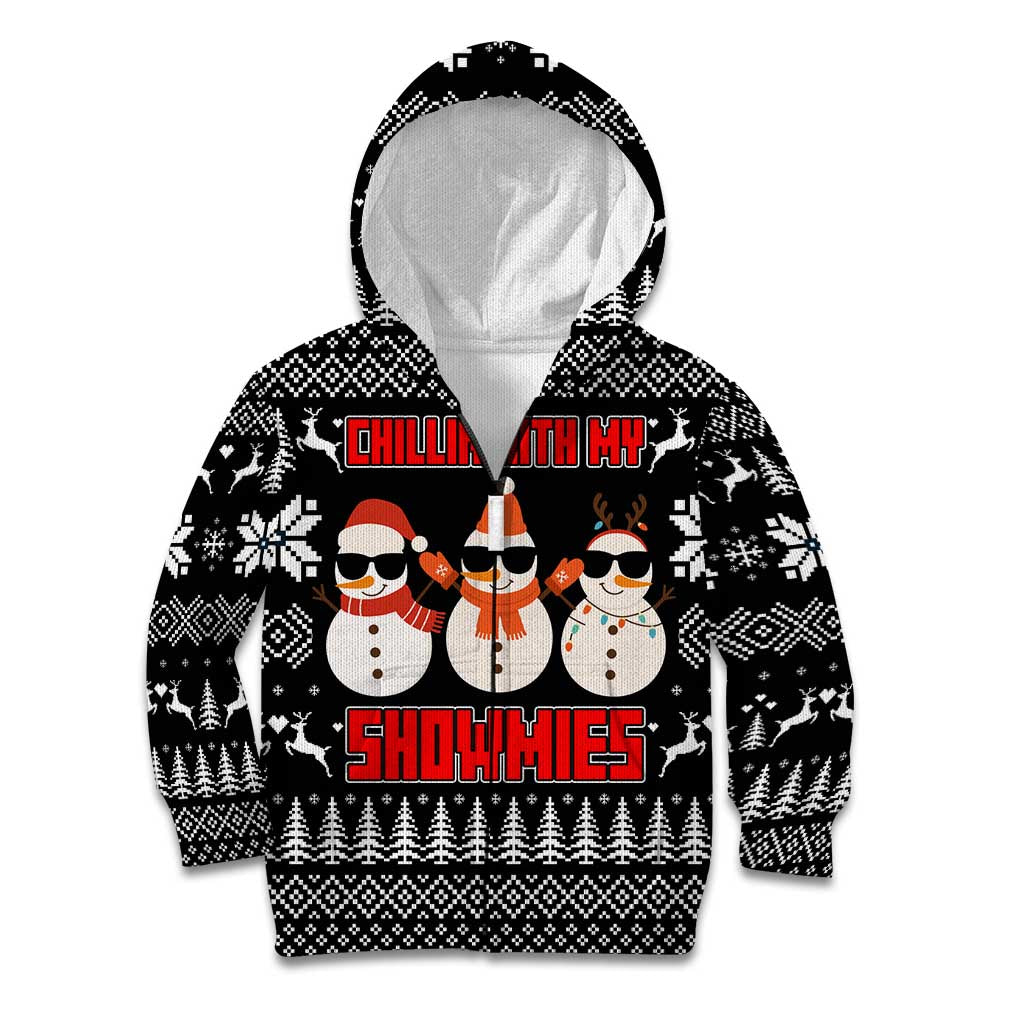 Chillin With My Snowmies Christmas Kid Hoodie Xmas Holiday Patterns - Wonder Print Shop