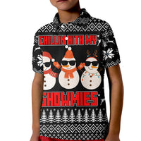 Chillin With My Snowmies Christmas Kid Polo Shirt Xmas Holiday Patterns - Wonder Print Shop