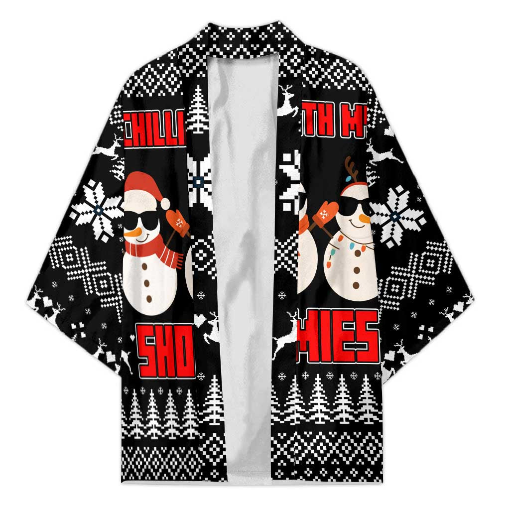 Chillin With My Snowmies Christmas Kimono Xmas Holiday Patterns - Wonder Print Shop