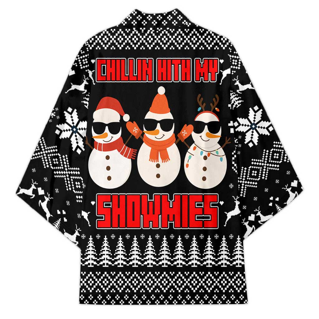 Chillin With My Snowmies Christmas Kimono Xmas Holiday Patterns - Wonder Print Shop