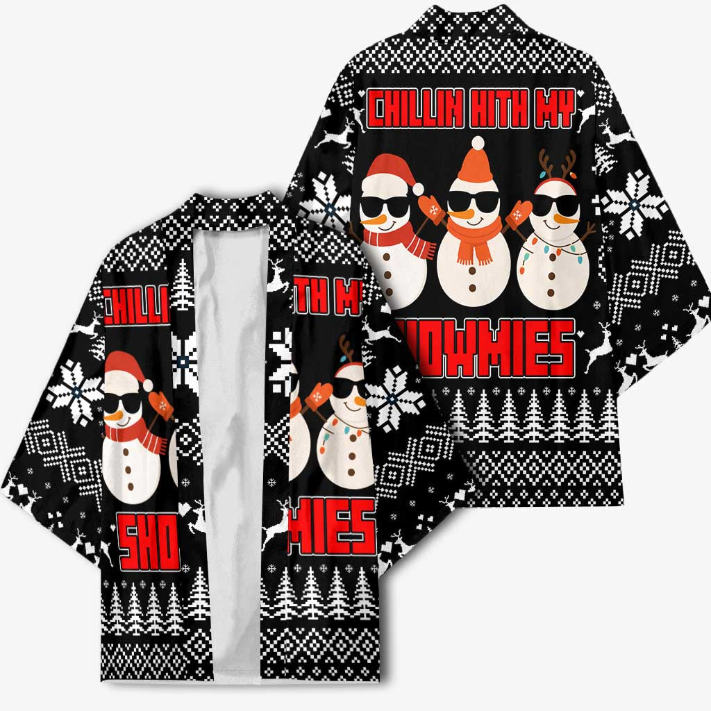 Chillin With My Snowmies Christmas Kimono Xmas Holiday Patterns - Wonder Print Shop