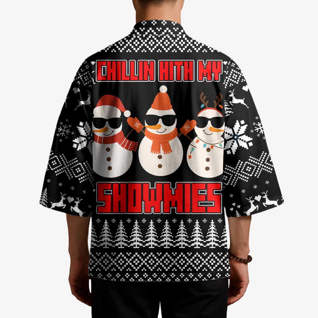 Chillin With My Snowmies Christmas Kimono Xmas Holiday Patterns - Wonder Print Shop