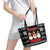 Chillin With My Snowmies Christmas Leather Tote Bag Xmas Holiday Patterns - Wonder Print Shop