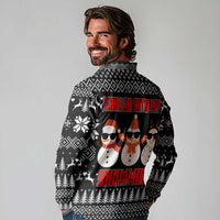 Chillin With My Snowmies Christmas Long Sleeve Polo Shirt Xmas Holiday Patterns - Wonder Print Shop