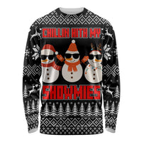 Chillin With My Snowmies Christmas Long Sleeve Shirt Xmas Holiday Patterns - Wonder Print Shop