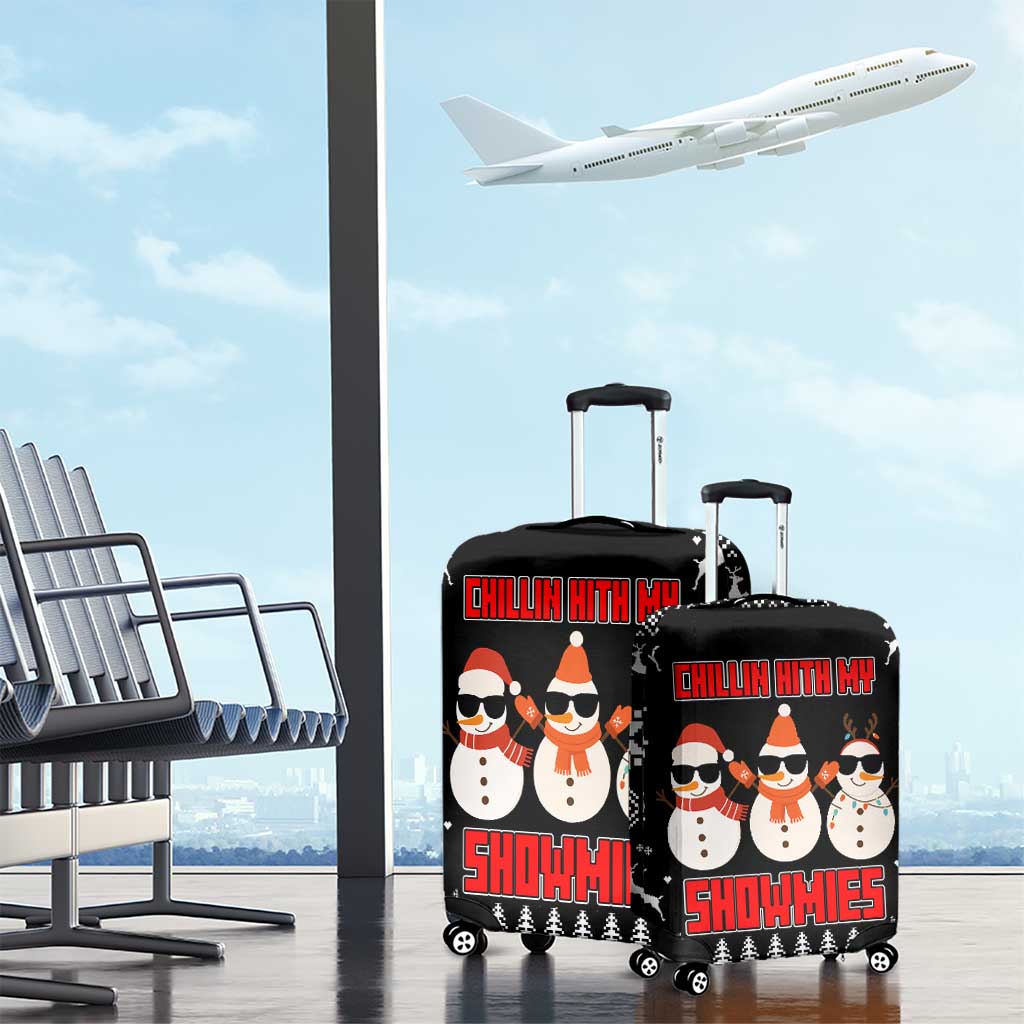 Chillin With My Snowmies Christmas Luggage Cover Xmas Holiday Patterns - Wonder Print Shop