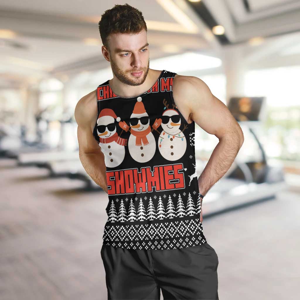 Chillin With My Snowmies Christmas Men Tank Top Xmas Holiday Patterns - Wonder Print Shop