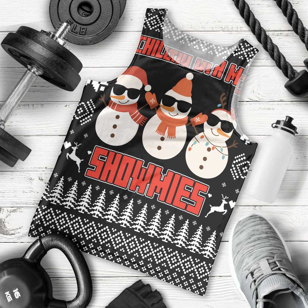 Chillin With My Snowmies Christmas Men Tank Top Xmas Holiday Patterns - Wonder Print Shop