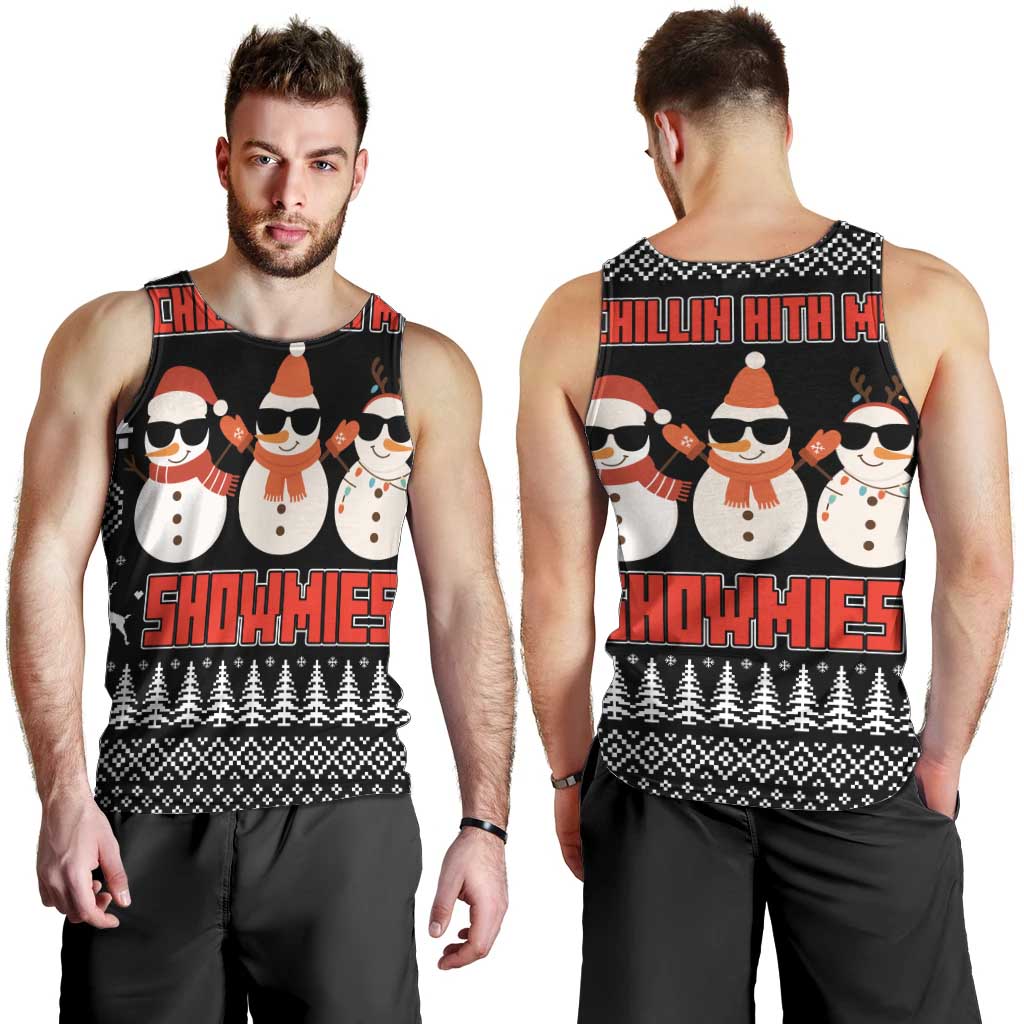 Chillin With My Snowmies Christmas Men Tank Top Xmas Holiday Patterns - Wonder Print Shop