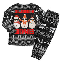 Chillin With My Snowmies Christmas Pajama Set Xmas Holiday Patterns - Wonder Print Shop