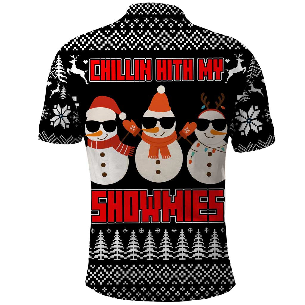 Chillin With My Snowmies Christmas Polo Shirt Xmas Holiday Patterns - Wonder Print Shop